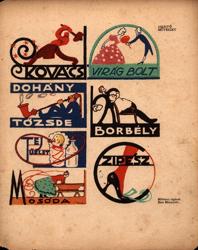Bíró Mihály (1886-1948) Bíró Mihály (1886-1948): Művészi cégérek. Litográfia. 1914.
