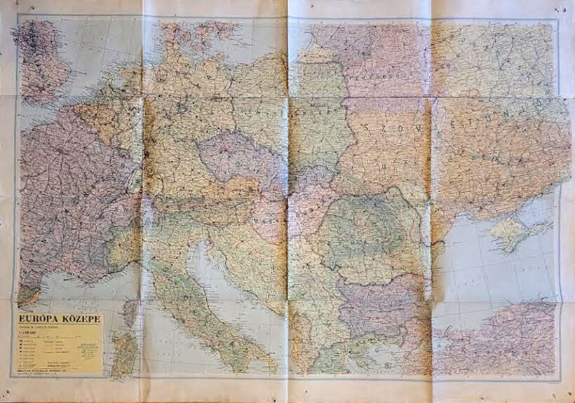 Európa közepe.  Európa közepe. Tervezte Takács József. 1 : 3.000.000.