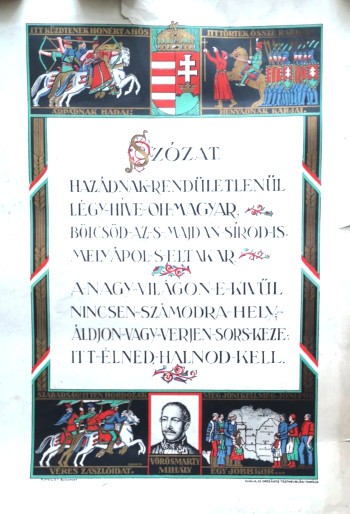 Szege Sándor: Szózat-kép. Irredenta plakát. 1926. Szege Sándor: Szózat-kép. Irredenta plakát. 1926.