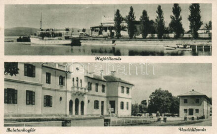 Balatonboglár, hajóállomás, vasútállomás (fa)