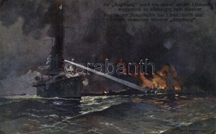 'Augsburg' cruiser at Liepaja (Libau) WWI (EK)