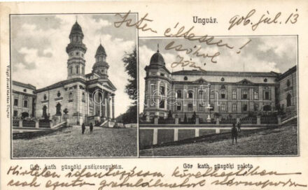 Ungvár, Görög katolikus püspöki szégyesegyház és püspöki palota, Völgyi József kiadása / Greek Catholic cathedral and bishop's palace