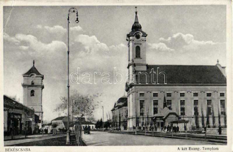 Békéscsaba, a két Evangélikus templom (EK)