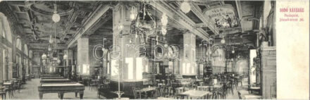 1906 Budapest VIII. Bodó Kávéház belső, József körút 56. Újévi üdvözlet, panoramacard