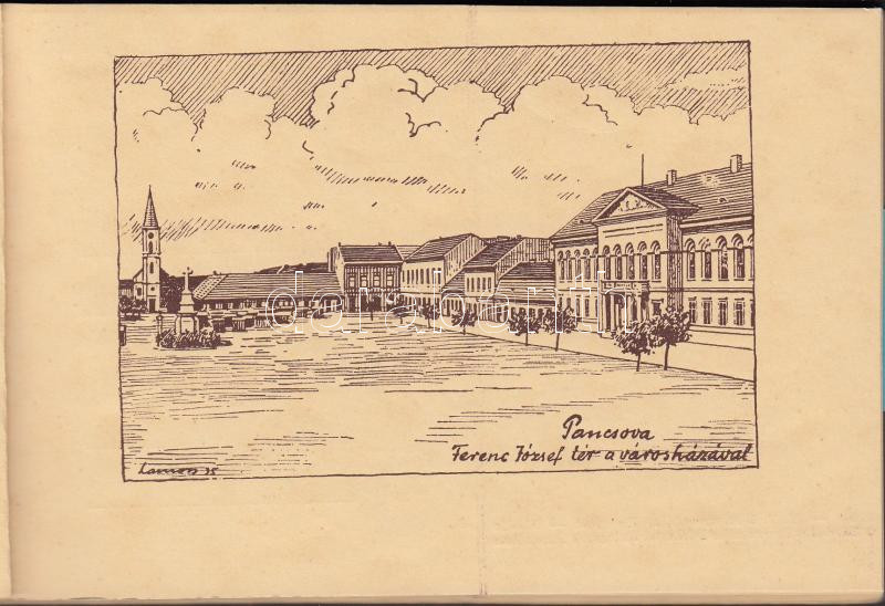 RÉGI Történelmi magyar képeslapfüzet; 20 db használatlan lappal; Lamoss szignóval / old historical Hungarian postcard booklet with 20 unused cards; signed by Lamoss