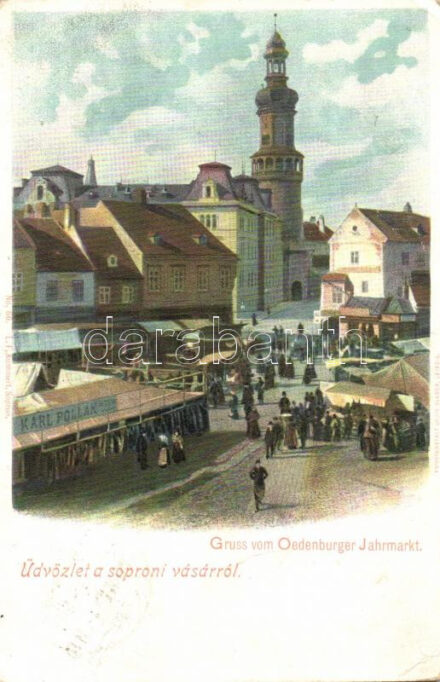 1899 Sopron, vásár, Karl Pollak üzlete (EK)