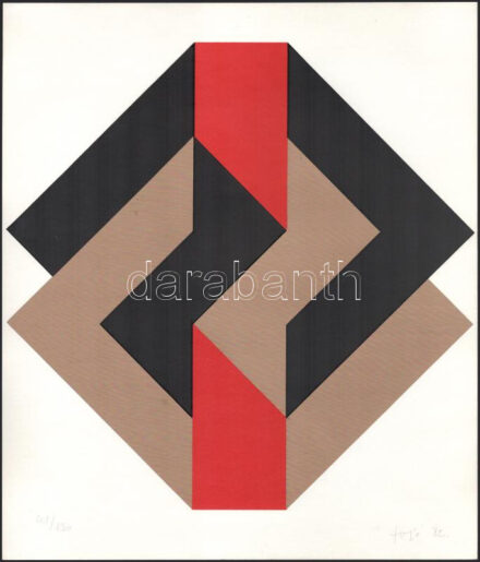 Fajó János (1937-2018): Kontraformák (cím nélkül), 1982. Szitanyomat, papír, jelzett. Számozott: 41/130. Az 1982-ben megjelent 12 Artisti Ungheresi mappából. 29x29 cm./ János (Jan) Fajó (1937-2018): Untitled. Serigraphy on paper, signed, numbered: 41/130. From the album 12 Artisti Ungheresi