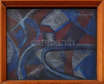 Demény Miklós (1939-2010): Geometrikus formák. Kréta, papír, jelzett. Üvegezett fakeretben. 22x27,5 cm