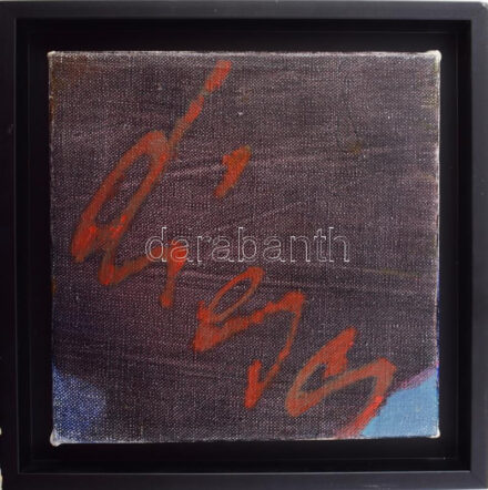Lakner László (1936-): "Max Ernst Fragmente" (Max Ernst töredékek), 1980. Olaj, vászon, jelzett a hátoldalán: László Lakner. Hátoldalán korabeli német ny. leírással. 20×20 cm. Lakner László, a magyar, német és egyetemes kortárs képzőművészet kimagasló alakjának életművében a kultúrtörténeti, irodalmi, filozófiai, művészettörténeti motívumok, témák, referenciák és nem utolsósorban kéziratok kiemelkedő helyet foglalnak el, így pl. a Magyar Nemzeti Galéria gyűjteményében található Paul Cezanne utolsó levele (1976). 1974-től, a nyugat-berlini emigrációja után közvetlenül a művészek kéziratai, aláírásai kerültek a művész fókuszába, így pl. Max Ernst, Hans Arp, Kurt Schwitters, Marcel Duchamp vagy később Paul Klee aláírásai (1977) a művész munkásságának kiemelkedő alkotásai. A művészt nem a kéziratok tartalma, a konkrét szignatúrák, hanem azok képszerűsége, vizuális megjelenítése, saját festői eszközeivel való átírása érdekelte. Az évtizedek folyamán egyre gyakrabban távolodott el a kéziratok esetében az eredeti írásképtől, sőt mi több, gyakran képzelt szövegeket is jelenített meg (Lettre imaginaire sorozat). Max Ernst esetében egy különleges kapcsolatról is beszélhetünk, hiszen Lakner egy az Artmagazinban, 2019-ben vele készített interjúban a következőt nyilatkozta: "Max Ernst volt kezdettől, gyerekkoromtól fogva az ideálom. Amióta művészet iránt érdeklődtem, nem tudom megmondani, miért, a szürrealizmus tetszett nekem mindig, minden formájában (...)". Az 1980-ban festett képe egy a Kölner Kunstverein (Kölni Művészeti Egyesület) részére készült, 30 egyedi darabból álló sorozatnak darabja, amelynek alapja egy levél, amelyet Max Ernst a sógora, Lothar Pretzellnek írt 1954-ben. Az árverésünkön szereplő kis mérete és levélből kiragadott szövegrész ellenére is monumentális hatású. / László Lakner (1936-): "Max Ernst Fragmente", 1980. Oil on canvas, signed on the reverse. With printed description in German on the reverse. 20×20
