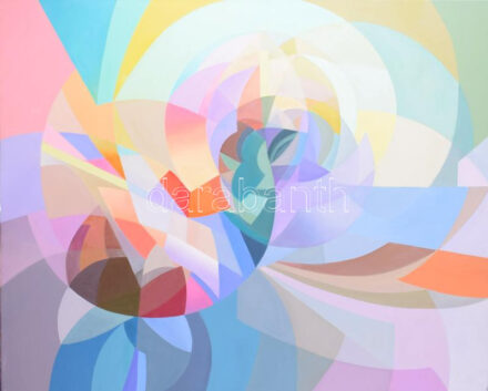 Csóka László (1967-): Forgószélben III., 2024. Olaj, vászon, jelezve jobbra lent. 80x100 cm