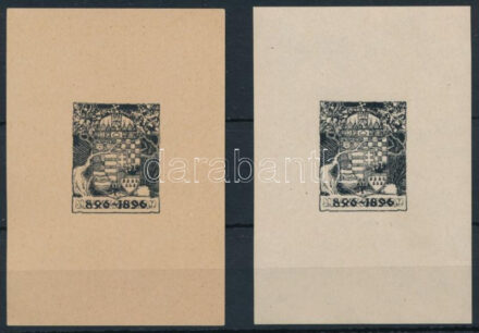 1896 Millennium 2 klf emlékív, a katalógusok nem jegyzik! / Hungarian Millennium souvenir sheets