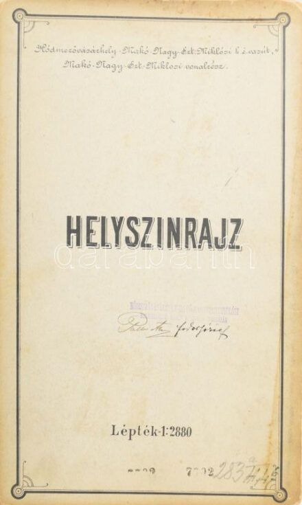 A Hódmezővásárhely-Makó-Nagyszentmiklósi helyi érdekű vasútvonal helyszínrajza. Óriási, kihajtható, kézzel rajzolt, színezett 600x34 cm