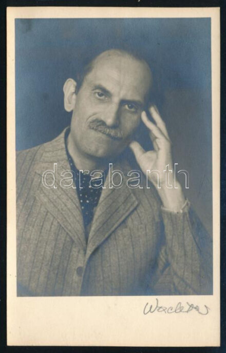 Babits Mihály (1883-1941) költő, író, irodalomtörténész, műfordító portréja, Wachter Klára fényképész ceruzával jelzett fotólapja, hátoldalán pecséttel is jelzett, 8,5x13,5 cm