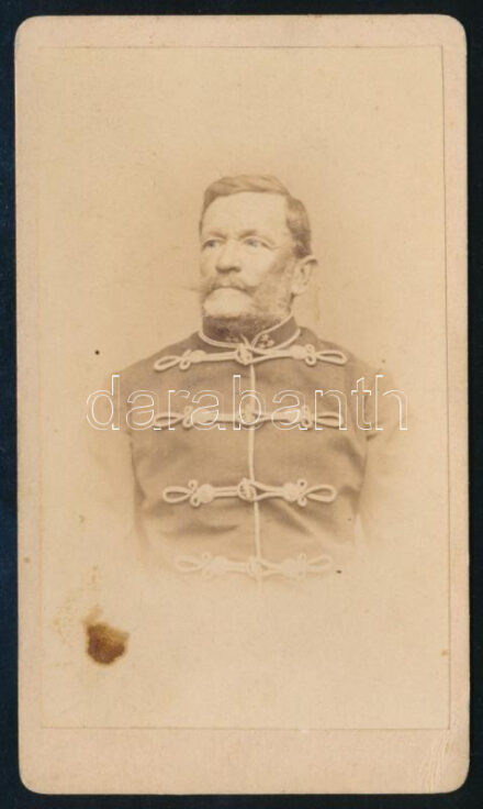 Idrányi Dániel (1813-1885) honvéd százados az 1848-49-es forradalom és szabadságharc idején Máramarosban. Vizitkártya fotó 6,5x11 cm