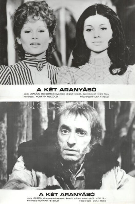 cca 1989 előtt készült, "A két aranyásó" című NDK film jelenetei és szereplői, 8 db vintage produkciós filmfotó (vitrinfotó, lobbyfotó) ezüst zselatinos fotópapíron, a használatból eredő (esetleges) kisebb hibákkal, 18x24 cm