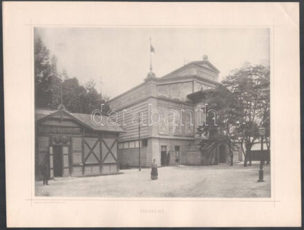 1885 Budapest, Országos Általános Kiállítás pavilonjai - Panoráma, nyomat Kozmata Műintézetéből, 26×33 cm
