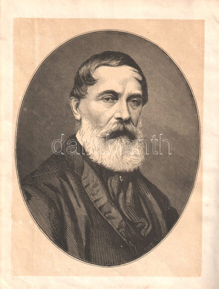 Kossuth-album. Szerkesztik: Áldor Imre és Ormódi Bertalan. Pest, 1868. Nyomatott Gyurián és Deutsch Mórnál. 1 t. (címképen Rusz Károly fametszetű Kossuth-portréja) + 127 + [3] p. Áldor Imre (1838-1928) és Ormodi Bertalan (1836-1869) lapszerkesztők által szerkesztett Kossuth-kötet, mely az egykori kormányzóhoz szóló és a vele kapcsolatos írásokból, visszaemlékezésekből, magasztaló költeményekből áll össze, többek között Tóth Kálmán és Vajda János költők, Jókai Mór és Tóvölgyi Titusz szövegeivel. Tartalmából: Ormódy Bertalan: Kossuth Lajoshoz -- Zalár: Hol van az a régi zászló -- Szász Gerő: Remélni, tűrni -- Kubinyi Lajos: Karácsonesték az exgovernornál -- Szokoly Victor: Kossuth Lajos házáról -- Csernátony Lajos: Kmetty tábornok menekülése -- Losonczy László: A csalogányhoz -- Abonyi Lajos: De bizony Ambrus -- Szemere Miklós: Levél egy barátomhoz -- Szalay László: Sziám zsarnoka s a halál -- Csukássy József: Keserű órában -- Ábrányi Emil: Goneril királynő gyónása -- Ábray Károly: A magyar Thermopylék védelme -- Jókai Mór: Egy dal keletkezésének története -- Vajda János: Egy lap a Kossuth-irodalomhoz. Az 1850-es és 1860-as években befutó szerzők reprezentatív Kossuth-antológiája először 1868-ban jelent meg, példányunk az ugyanazon évben megjelenő második kiadásból származik, amely már egy valóságos évkönyv-sorozat első évfolyamaként határozza meg magát. Ormodi Bertalan szerkesztő halála miatt a Kossuth-album szépirodalmi évkönyv-sorozatként nem folytatódott. Keretdíszes szövegoldalakkal, a címoldalon apró gyűrődés. Madár 0. Aranyozott, enyhén sérült gerincű korabeli egészvászon kötésben. Jó