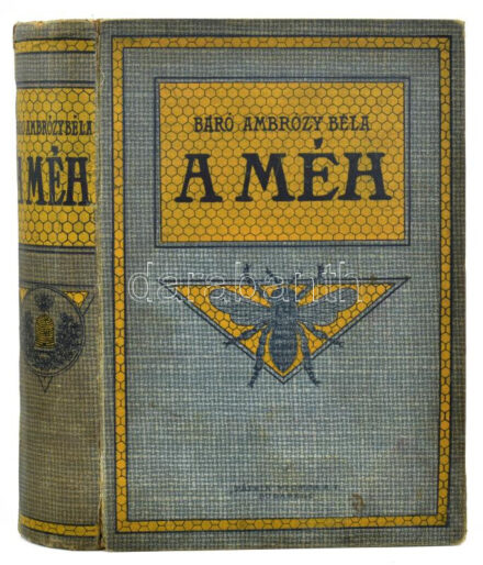 Ambrózy Béla: A méh. Bp., 1914., Országos Magyar Méhészeti Egyesület,("Pátria"-ny.), 1 (Ambrózy Béla portréja, foxing foltos hártyapapírral) t. + 822 p. Harmadik, bővített és javított kiadás. Gazdag fekete-fehér képanyaggal illusztrált.  A kötet szerzője, Báró Sédeni Ambrózy Béla (Temesgyarmat, 1838 - Temesvár, 1911) földbirtokos, katonatiszt, császári és királyi kamarás, országgyűlési képviselő, a magyar méhészet egyik megalapítója. Iskoláit Temesváron, majd a bécsi Polytechnikumban végezte. Ezt követően az osztrák hadsereg tisztjeként aktívan részt vett az 1859-es olaszországi hadjáratban, ahol a csaták közti pihenőkben megismerkedett a méhészettel. Ekkor határozta el, hogy méhészkedni fog. Vas és Temes megyei birtokán kezdett el gazdálkodni. Sághy Mihály híres méhész biztatására Magyaróváron és a Hohenheimi Gazdasági Akadémián gazdasági tanfolyamot végzett és a lipcsei egyetemen nemzetgazdasági tanulmányokat is folytatott. Temes vármegyei birtokán méhészetet alapított, majd úgy döntött, hogy - okszerű méhészkedést - fog folytatni. Később megalapította a Temes Vármegyei Gazdasági Egyesületet, majd belépett a Délmagyarországi Méhészegyletbe és annak lapjában az "Ungarische Biene"-be is publikált. Károlyi Gyula gróf felterjesztésére a Magyar Szent Korona Országai Vöröskereszt Egyesülete megbízottja lett az ország déli és nyugati részén, majd 1884-től már főmegbízottként közvetlenül Károly Lajos királyi herceg személye mellé osztották be. 38 éves méhészkedése alatt szinte minden vándorgyűlésen és kiállításon megjelent és előadást tartott. Két cikluson át a Szabadelvű Párt országgyűlési képviselője, valamint a képviselőház könyvtári bizottságának tagja volt. Viták után 1889-ben megalakult a Magyar Méhészek Egyesülete, amely fuzionált a Dél-magyarországi Méhész Egyesülettel, s elnökül Ambrózy Bélát választották. Később Darányi Ignác kinevezte a földmívelésügyi minisztériumba méhtenyésztési szaktanácsadónak. Ambrózy Béla a korszerű, európai szintű méhészet fontos magyarországi képviselője, nyugati tapasztalatai alapján a vándorméhészet és a vándorlásra alkalmas ún. kettős ikerkaptár elterjesztője. Tapasztalatait, tanácsait szakcikkeiben és több kiadást megért fő művében fejtette ki.  Kiadói aranyozott, festett egészvászon-kötés, kopott borítóval, sérült gerinccel, néhány foltos lappal, néhol ceruzás aláhúzásokkal és