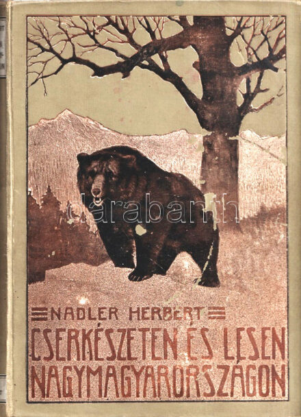 Nadler Herbert:  Cserkészeten és lesen Nagymagyarországon. Vadászati elbeszélések 80 eredeti fényképfelvétellel. Budapest, 1926. Franklin-Társulat (ny.) 1 t. (címkép) + 266 + [2] p. + 12 t. (fényképek). Első kiadás. Szövegközti és egészoldalas képekkel gazdagon illusztrált. A fényképeket a szerző és Nadler Ferenc készítették. A szerző könyvét Bársony Istvánnak a nagy magyar vadásznak ajánlotta. Nadler Herbert (1883-1951) vadász, vadászati szakíró, állatkert-igazgató, fényképész, zoológus. Fiatalon gróf Batthyány Ervin szolgálatában állt előbb személyi titkárként, majd a számtartóként. 1929-től a Budapesti Állatkert igazgatója. 1937-ben részt vesz a híres berlini Nemzetközi Vadászati Kiállításon. Minden évben megrendezte a Nemzeti Vadászati Védegylet trófeakiállítását. Nevét az agancsbírálatokhoz rendszeresített, általa kidolgozott trófeabírálati képlet tette nemzetközileg is ismertté (Nadler-pontok). A második világháború után szerepet vállalt az Állatkert újjáépítésében, 1948-ban nyugdíjazták. Vadászatairól naplót vezetett, részben német, részben magyar nyelven. Ezeket jelenleg a Magyar Mezőgazdasági Múzeum őrzi. Vuray 574. Festett, illusztrált, vaknyomásos kiadói egészvászon kötésben (Franklin-Társulat könyvkötészete). Az első kötéstáblán kisebb kopás, de összességében szép