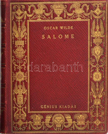 Oscar Wilde: Salome. Ford.: Kosztolányi Dezső. Számozott (25./30), a fordító, Kosztolányi Dezső (1885-1936) író, költő, műfordító által ALÁÍRT példány. Bp., 1921, Genius,(Weiss L. és F.-ny.), 4+79 p. Kiadói dúsan aranyozott egészbőr-kötés, Gottermayer-kötés, a borítón kopásnyomokkal, az elülső szennylap szakadt, javított kötéssel, ex libris-szel. Ex libris Dr. Madarász. "Oscar Wilde Salome-ja, Kosztolányi Dezső fordításában, a Genius Könyvkiadó r. t. megbizásából 30 amatőr példányban, meritett papiron és egész bőrkötésben készült, kézzel számozva és a fordító kézjegyével. Az amatőr példányokon kívül 170 példány s a rendes kiadás is megjelent. - Az egész és félbőr-kötéseket Leidenfrost Sándor, a papirkötéseket Végh Gusztáv tervezete, a nyomdai munkákat Weiss L. és F., a kötéseket Gottermeyer Nándor készítette 1921-ben. Ez a példány a 25.