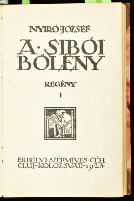 Nyírő József: A sibói bölény I-II. köt. Cluj / Kolozsvár, 1928-1929., Erdélyi Szépmíves Céh,(Minerva-ny.), 169+1+VII p.; 132+1+VII p. Első, bibliofil kiadás. Az oldalszámozáson belül Kós Károly 8 egész-oldalas linómetszetével illusztrált. Kiadói félbőr-kötések, Rohonyi Antal-kötés, kissé kopott borítókkal, néhány lapon ceruzás aláhúzással. Számozott, 24., és 143. számú bibliofil