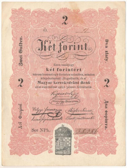 1848. 2Ft "Kossuth bankó", "NPh. 38386" T:F, szép papír, folt / Hungary 1848. 2 Forint "Kossuth banknote", "NPh. 38386" C:F, fine paper, spot Adamo G105