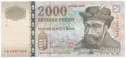 2005. 2000Ft "CA 5667408" T:UNC,AU / Hungary 2005. 2000 Forint "CA 5667408" C:UNC,AU Adamo F56, Krause 190.d