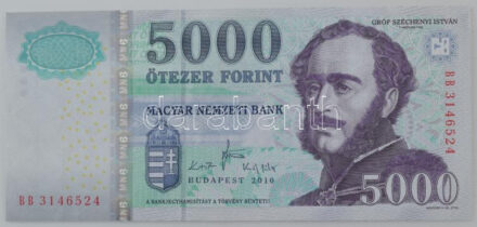 2010. 5000Ft "BB 3146524" T:AU,XF hajtatlan, több kisebb hajlás / Hungary 2010. 5000 Forint "BB 3146524" T:AU,XF unfolded, more small bends Adamo F57D1, Krause 199.b