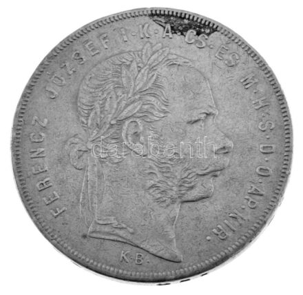 1872KB 1Ft Ag "Ferenc József / Középcímer" Körmöcbánya (12,28g) T:VF fülnyom / Hungary 1872KB 1 Forint Ag "Franz Joseph" Kremnitz (12,28g) C:VF ear mark Huszár: 2138., Unger III.: 1464.a, Adamo M15, Krause KM#453
