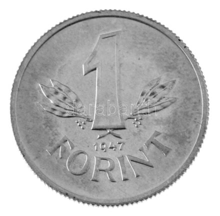 1947. 1Ft Al "Kossuth-címer" Artex utánveret T:UNC,AU / Hungary 1947. 1 Forint Al "Kossuth coat of arms" Artex-restrike C:UNC,AU Adamo F6, Krause KM#532