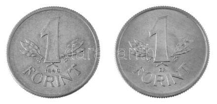 1949. 1Ft Al "Kossuth-címer" + 1949. 1Ft Al "Rákosi-címer" T:AU,XF / Hungary 1949. 1 Forint Al "Kossuth coat of arms" + 1949. 1 Forint Al "Rákosi coat of arms" C:AU,XF Adamo F6, F6.1