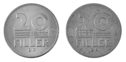1971. 20f Al "akasztófás" + 1971. 20f Al T:AU,XF / Hungary 1971. 20 Fillér Al "7971" strike error + 1971. 20 Fillér Al C:AU,XF Adamo F4.2, Krause KM#573