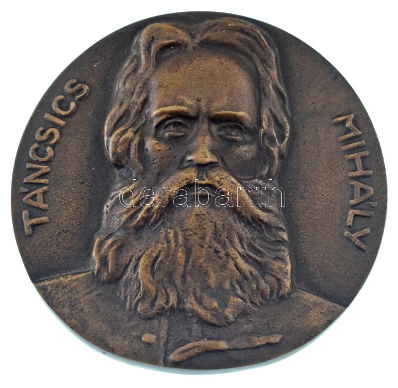 Istók János (1873-1972) 1953. "Táncsics Mihály" egyoldalas, bronz emlékérem (115mm) T:AU / Hungary 1953. "Táncsics Mihály" one-sided, bronze medallion. Sign: János Istók (1873-1972) (115mm) C:AU