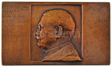 Murányi Gyula (1881-1920) 1913. "Sztehlo Róbert igazgató jubileumának emlékére - Szeretetük jeléül tisztviselői 1873-1913" bronz emlékplakett (70x42mm) T:AU,XF / Hungary 1913. "Sztehlo Róbert igazgató jubileumának emlékére - Szeretetük jeléül tisztviselői 1873-1913 (In memory of the jubilee of director Róbert Sztehlo - As a note of their love, his officials 1873-1913)" bronz emlékplakett. Sign: Gyula Murányi (70x42mm)