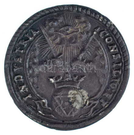 Habsburg Monarchia 1655. "I. Lipót pozsonyi koronázása" Ag koronázási zseton (2,13g/21mm) T:XF patina, kis ph. / Habsburg Monarchy 1655. "Coronation of Leopold I in Pressburg" Ag coronation token. "INDUSTRIA CONSILIO ET / LEOPOLDVS IGNA - TIVS ARCHID AVST - CORONATVS IN - REGEM HVNGA - RIAE XXVII IVN - MDCLV" (2,13g/21mm) C:XF patina, small edge