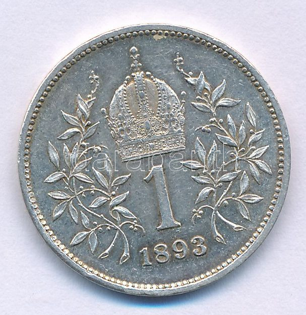 Ausztria 1893. 1K Ag "Ferenc József" T:AU,XF / Austria 1893. 1 Corona "Franz Joseph" C:AU,XF Krause KM#2804 - Image 2
