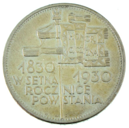 Lengyelország 1930. 5Zl Ag "A novemberi felkelés 100. évfordulója" T:XF / Poland 1930. 5 Zlotych Ag "100th Anniversary of the November Uprising" C:XF Krause Y#19