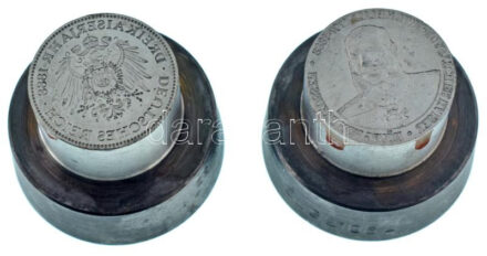 NSZK DN "Dreikaiserjahr 1888 / I. Vilmos" emlékérem előlapi és hátlapi verőtő pár! (32mm) / FRG ND "Dreikaiserjahr 1888 / Wilhelm I" commemorative medallion's obverse and reverse pair of dies! (32mm)