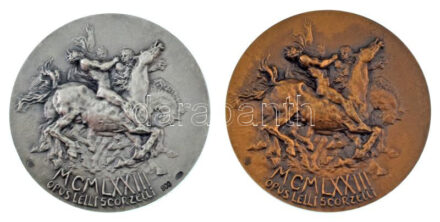 Vatikán 1973. "VI. Pál pápa / Saul megtérése a damaszkuszi úton" bronz + Ag emlékérem pár (2xklf) Szign.: Opus Lelli Scorzelli, "ESM" gyártói jelzéssel a hátoldalon (Ag:44,87g/0.800/44,5mm), (bronz:39,41g/44,5mm) T:AU / Vatican 1973. "Pope Paul VI / Saul's conversion on the road to Damascus" bronze + Ag commemorative medallions (2xdiff) "PAULUS VI P. M. ANNO XI. / MCMLXIII OPUS LELLI SCORZELLI". Sign.: Opus Lelli Scorzelli, with "ESM" maker's mark on the reverse (Ag:44,87g/0.800/44,5mm), (bronze:39,41g/44,5mm)