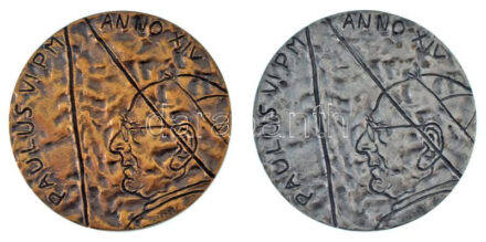 Vatikán DN(1975-1976) "VI. Pál pápa / Jézus Isten Báránya" bronz + Ag emlékérem pár (2xklf) Szign.: Opus Lelli Scorzelli, "ESM" gyártói jelzéssel a hátoldalon (Ag:37,52g/0.800/44,5mm), (bronz:35,71g/44,5mm) T:AU / Vatican ND(1975-1976) "Pope Paul VI / Jesus the Lamb of God" bronze + Ag commemorative medallions (2xdiff) "PAULUS VI P M ANNO XIV / IN CHRISTI AMORE IVSTITIA ET PAX". Sign.: A. Fabbri, with "ESM" maker's mark on the reverse (Ag:37,52g/0.800/44,5mm), (bronze:35,71g/44,5mm)