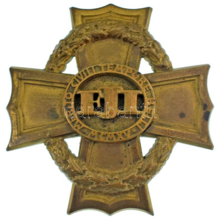 1916. "A Polgári Hadi Érdemkereszt IV. osztálya" bronz kitüntetés "WZ" gyártói jelzés a hátlapon T:AU / Hungary 1916. "War Cross for Civil Merit, 4th Class" bronze decoration with "WZ" maker's mark on the reverse C:AU NMK 291