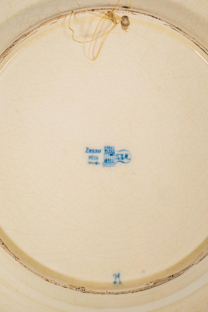 Zsolnay - Dísztányér vadászjelenettel - Image 2