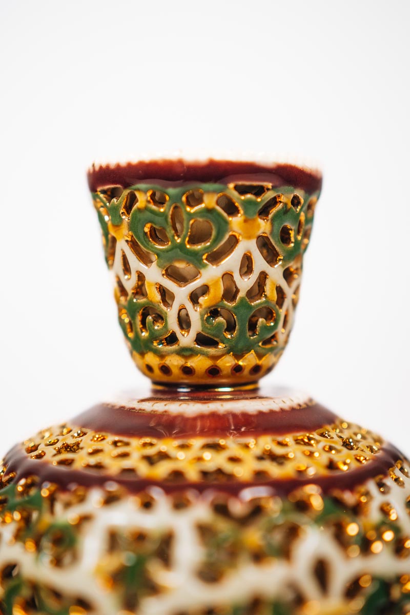 Zsolnay - Miniatűr áttört vázapár - Image 3