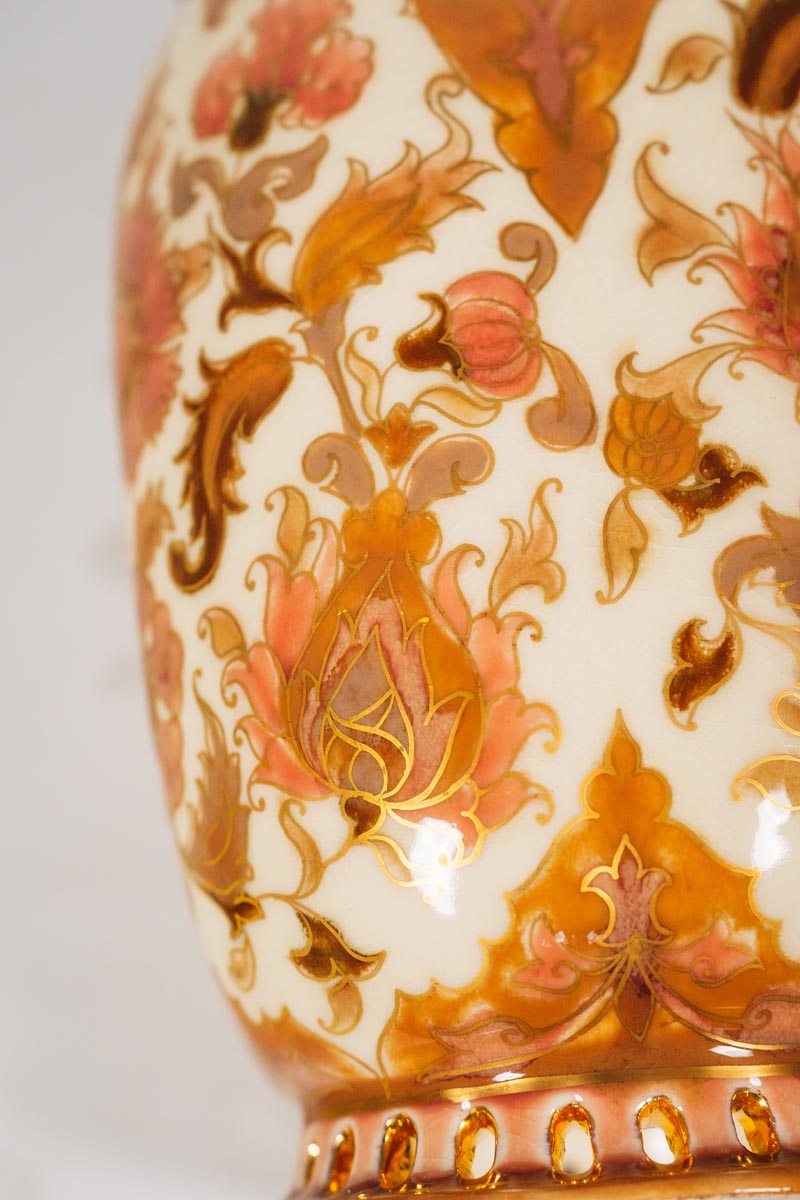 Zsolnay - Áttört peremű váza - Image 3