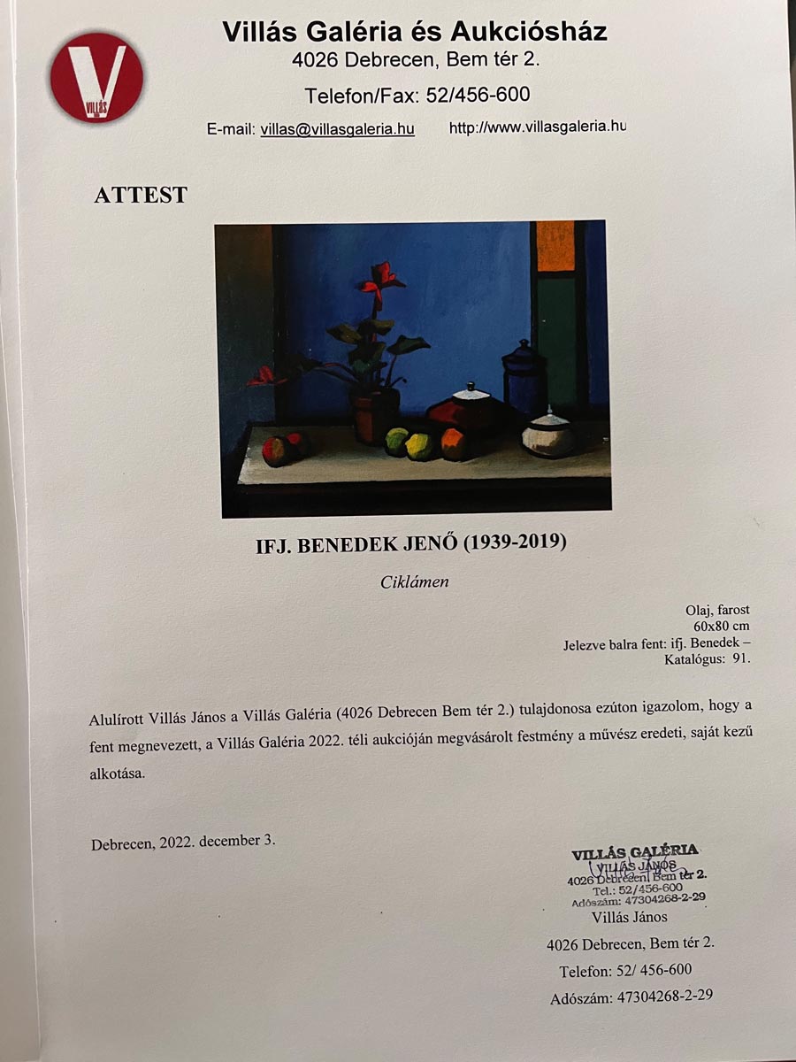 ifj. Benedek Jenő (1939-2019): Ciklámen - Image 3