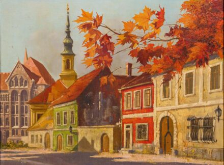 Ismeretlen 20. századi magyar festő: Budavári utca részlet