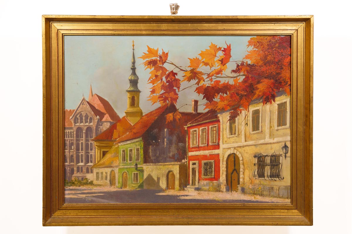 Ismeretlen 20. századi magyar festő: Budavári utca részlet - Image 2