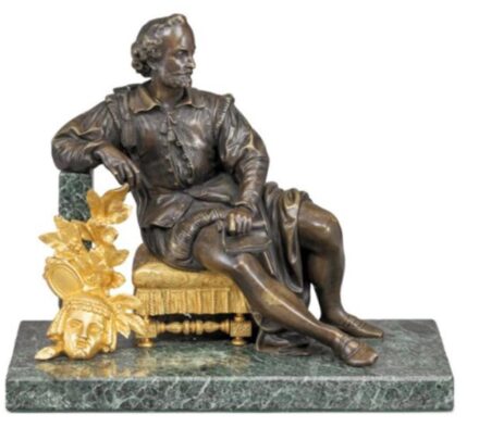 Francia szobrász művész alkotása: 'Shakespeare' - Drámaíró  ülő szobra