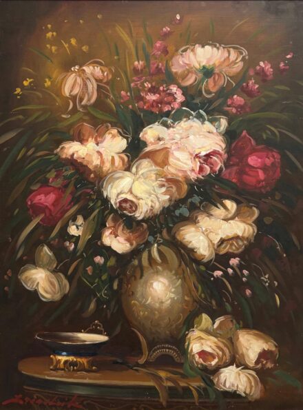 Szegvári Károly (1920 - 2002): Aranyszirmok harmóniája - asztali csendélet