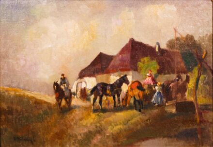 Bolváry Alajos 1905 - 1979: Esti pihenő a csárdánál